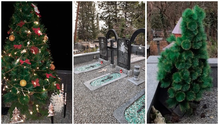 ჩემმა ბიჭებმა წაგართვათ რამე?! გააზიარეთ, იქნებ ვინმემ მიაწვდინოს ხმა სასაფლაოს ქურდს… – ქუთაისში სამი ძმის საფლავიდან ნაძვის ხის სათამაშოები მოიპარეს