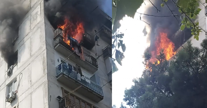 VIDEO: ხანძარია ამ წუთებში, გლდანში, საცხოვრებელ სახლში