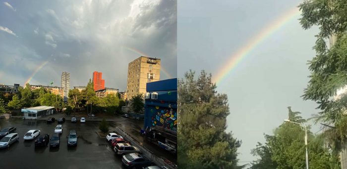 „ღმერთი არს ჩვენთან“ – როგორ ეხმიანებიან ცისარტყელას გამოჩენას სოცქსელში 