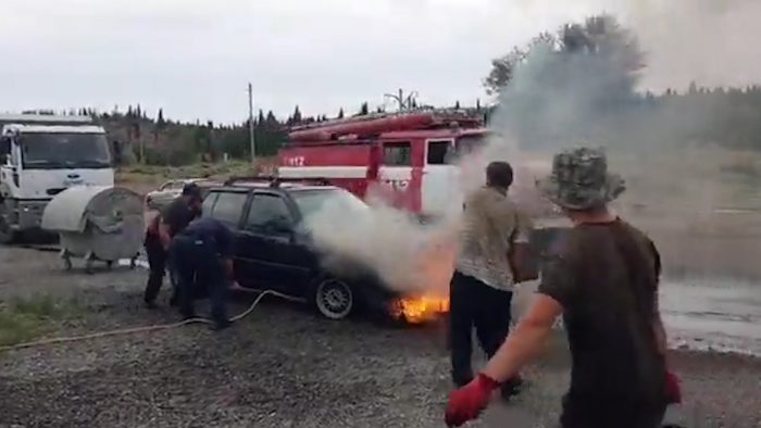 VIDEO: რა მოხდა რეალურად რუსთავში, სადაც სახანძრომ ცეცხლმოკიდებულ ავტომობილს ჩაუარა